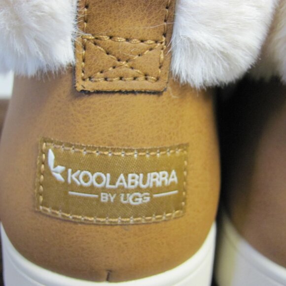 KOOLABURRA UGG WOMEN’S LACE-UP TYNLEE BOOT CHESTNUT SUEDE FAUX FUR TRIM   NEW IN - Picture 6 of 12